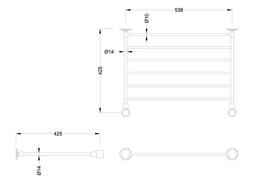 Handklædehylde til Burlington kromstativ