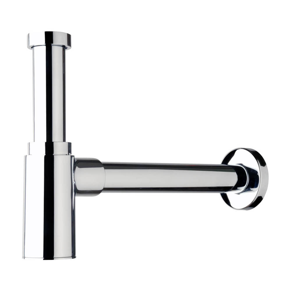 vattenlås i förkromad metall