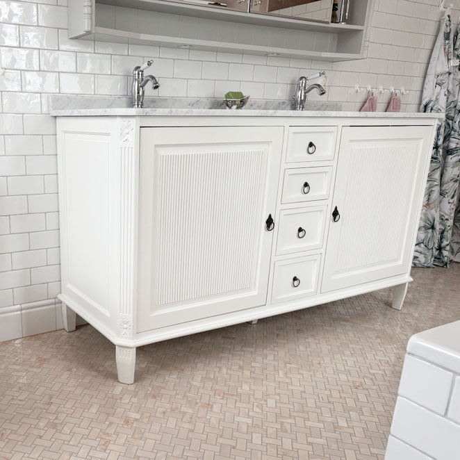 Kommode Fredman dobbelt antik hvid