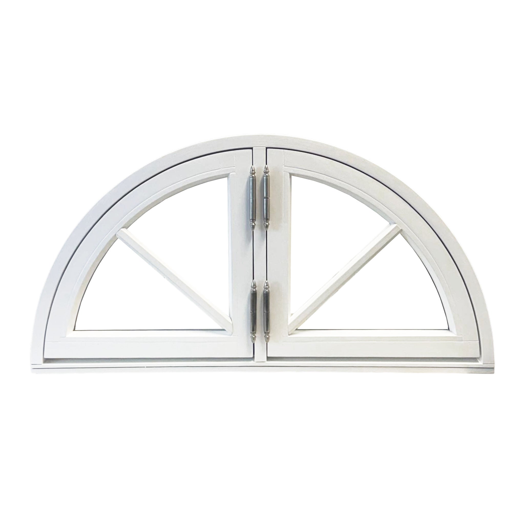 Halvmåne vindue hvidt 1000x500 oplukkeligt isolerglas