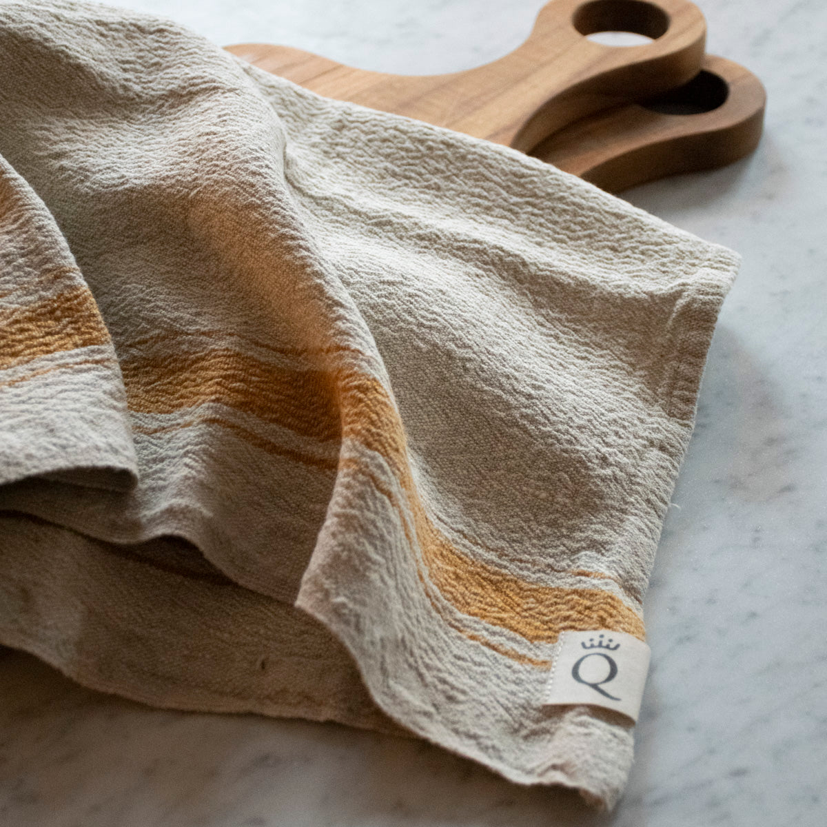 Kökshandduk Hörte natur/ockra 40x65 cm