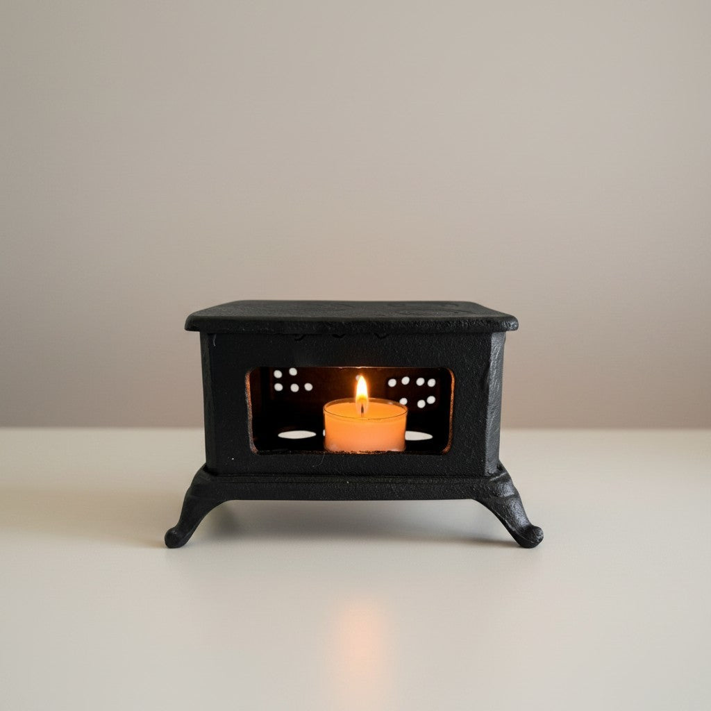 Liten Köksspis för Värmeljus Svart