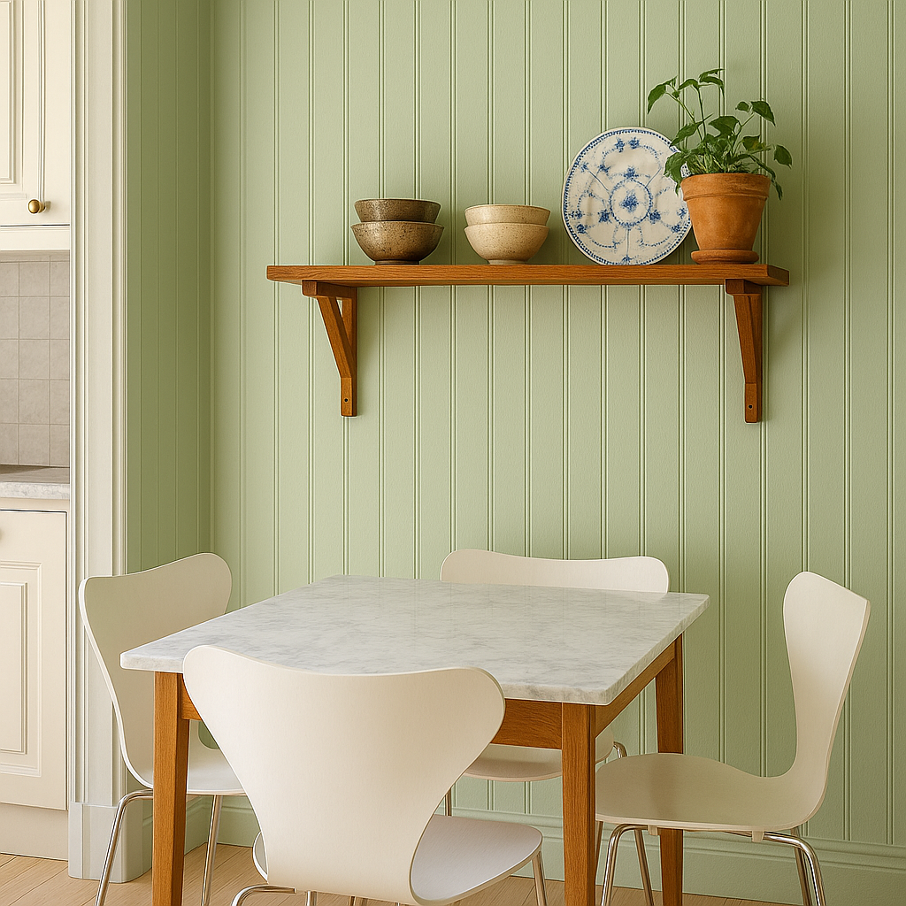 Hylla i teak 2 konsoler + hyllplan 90 x 33 cm