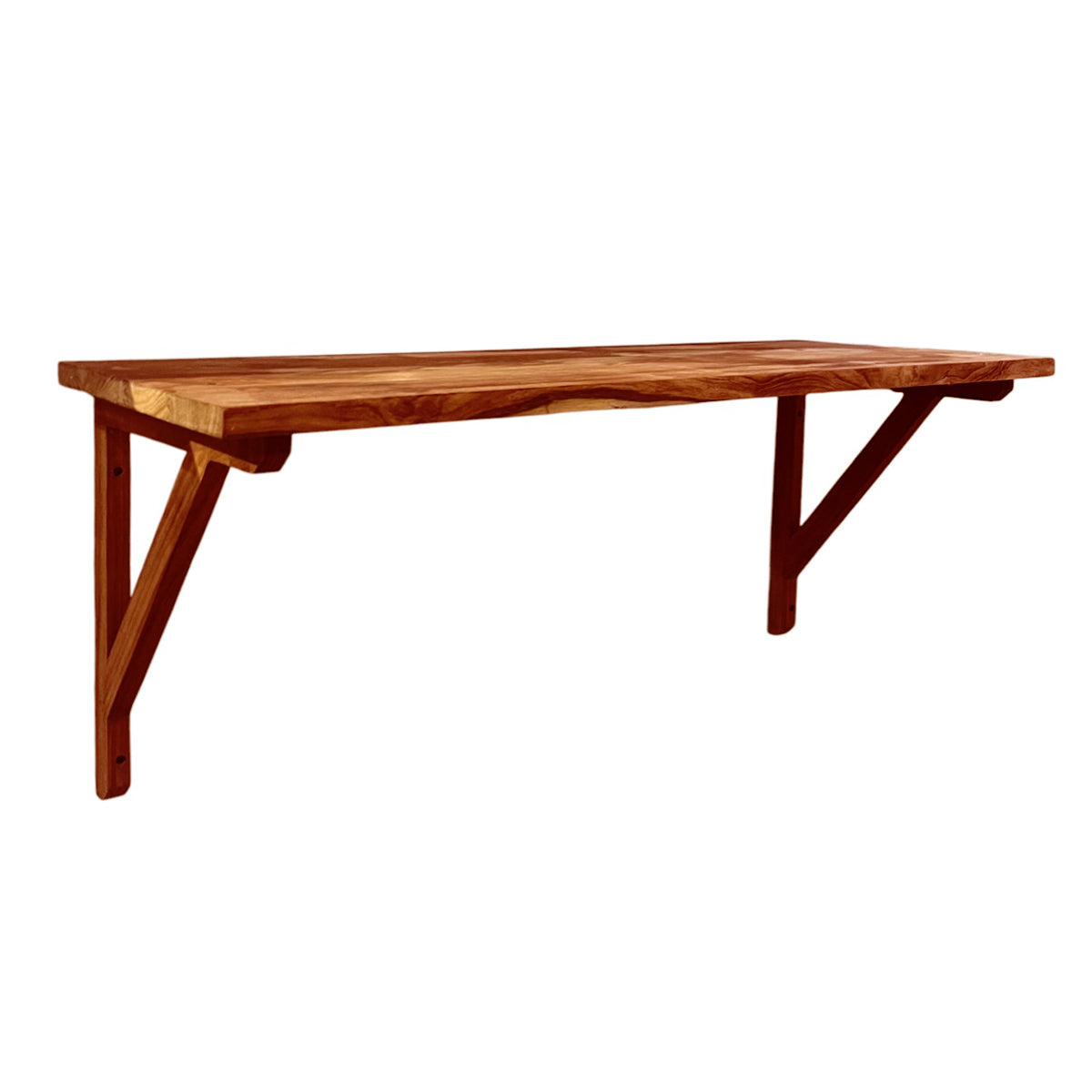 Hylla i teak 2 konsoler + hyllplan 90 x 33 cm