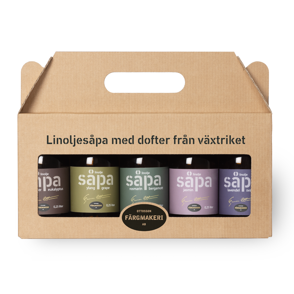 Gaveæske med linoliesæbe Ottossons 5x250 ml