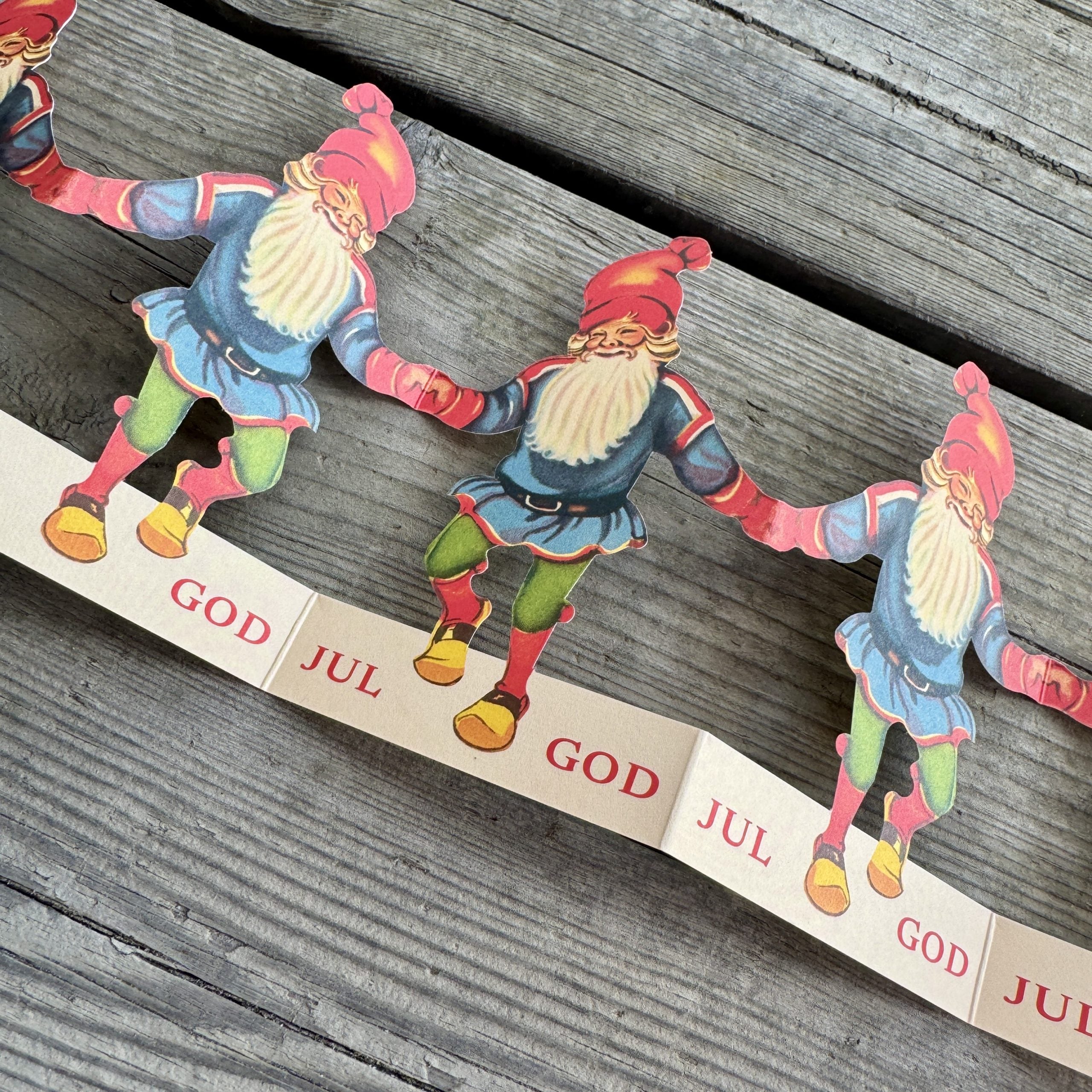 Pappersrad Tomte God Jul