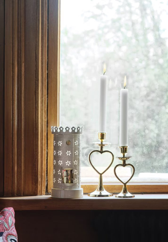 Värmeljushållare Kakelugn Vit