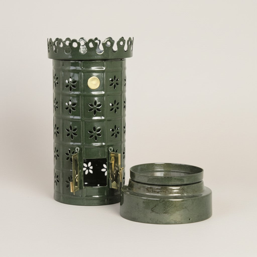 Värmeljushållare Kakelugn Grön