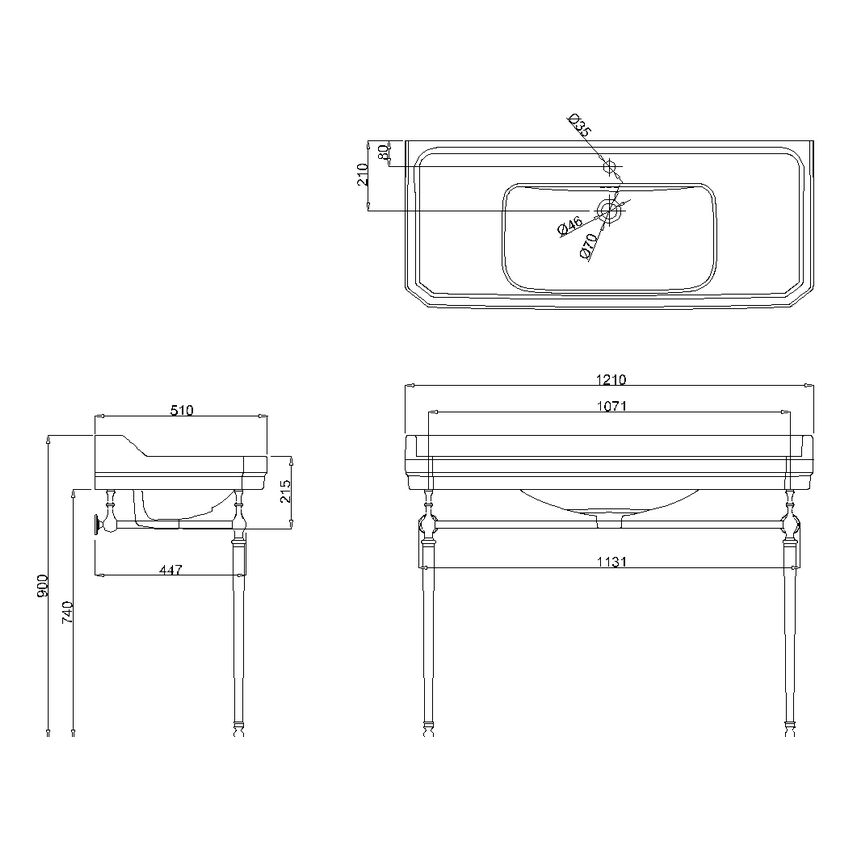 Vask med stativ 120 cm Burlington Edwardian