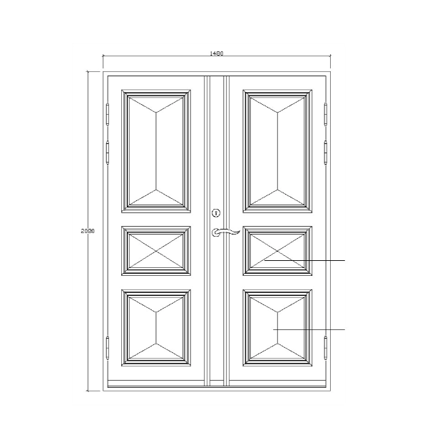 Brantevik dobbeltdørs teak 1480×2080 mm