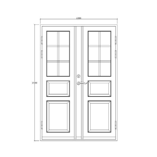 Kivik dobbeltdør hvid 1380x2080 mm