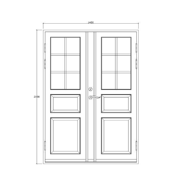 Kivik dobbeltdør hvid 1480x2080 mm