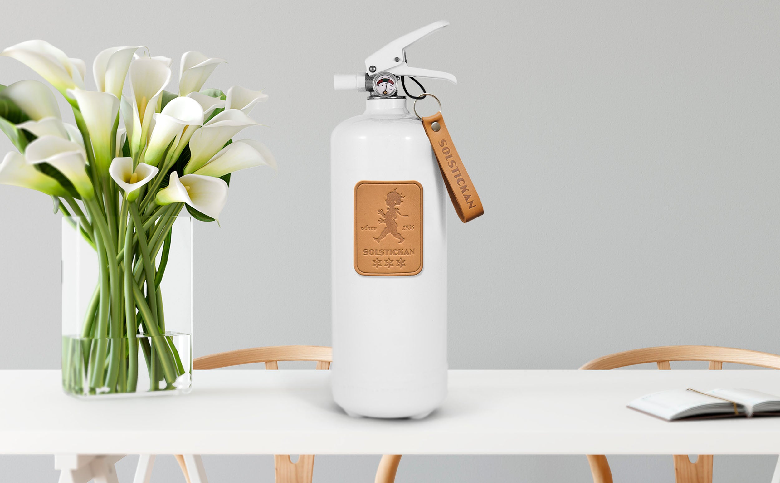 Pulverslukker Solstickan 2 kg hvit