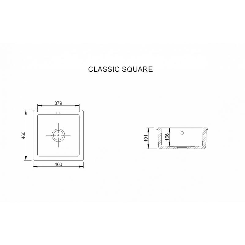 Porcelænsvask Shaws Classic Square