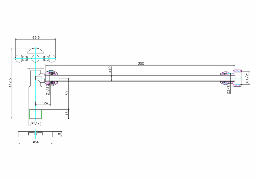 Ventil til Burlington WC-cisterne