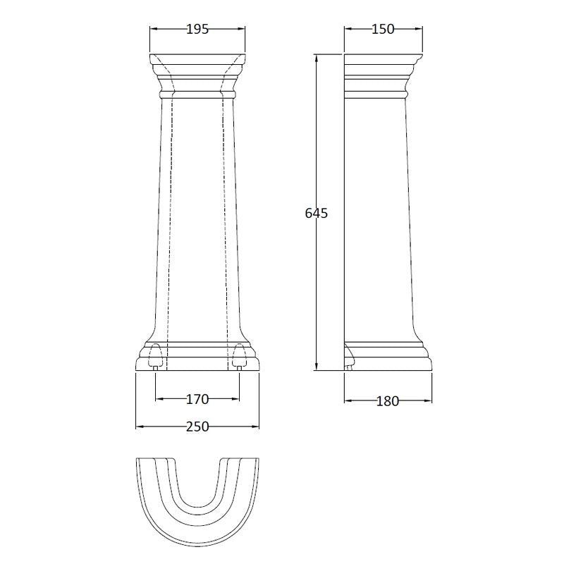 Porchester håndvask inkl. piedestal 50 cm